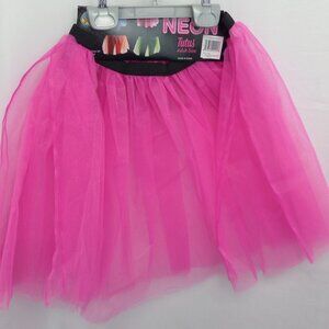 KID FUN   PINK NEON DOUBLE LAYER PETTICOAT UNDERSKIRT ADULT TUTU SIZE: L NWT